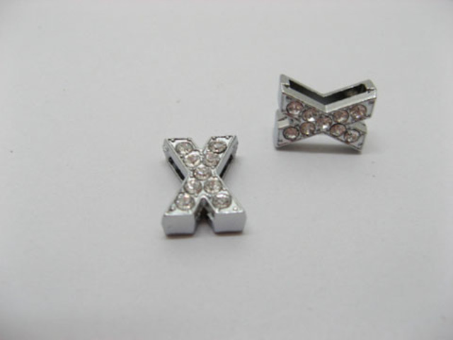 10 Fashion Rhinestone Letter "X" Beads Collar Charms 10 Fashion Rhinestone Letter "X" Beads Collar Charms