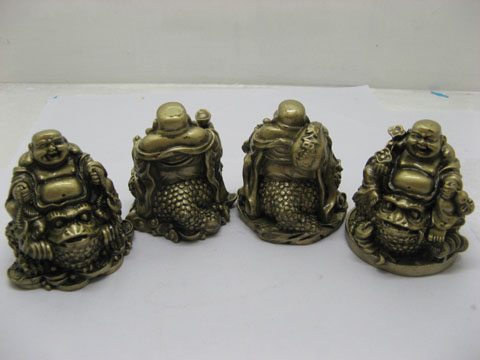 4 Chinese Maitreya Laughing Buddha on Money Frog - Click Image to Close