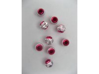 200 Rosy Aluminium Round European Beads dia.10mm be-a44