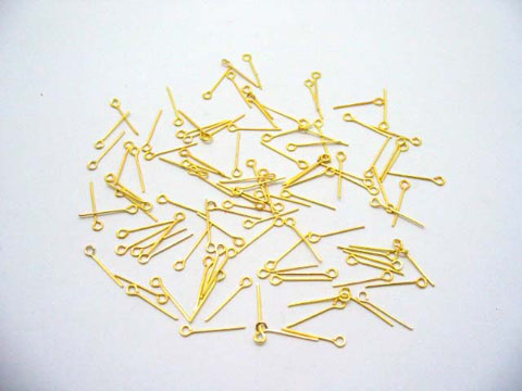 3300Pcs Golden plated 45mm eye pins Jewelry finding - Click Image to Close