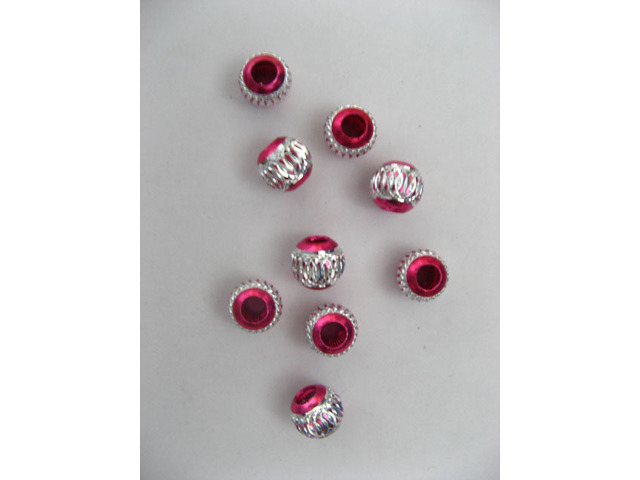 200 Rosy Aluminium Round European Beads dia.10mm be-a44