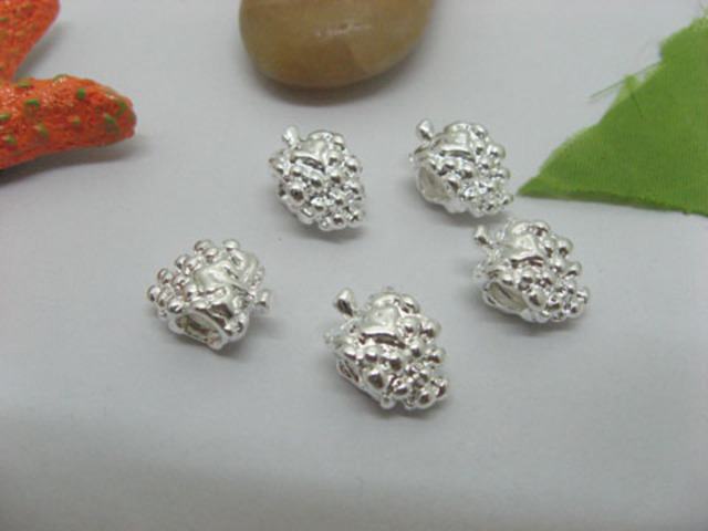 20 Silver Grape Thread European Beads pa-m106 - Click Image to Close