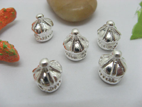 20 Silver Tiaras Thread European Beads pa-m113 - Click Image to Close