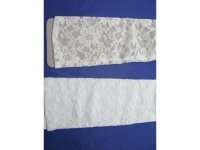 2Pair White Wedding Dress Lace Bridal Gloves 44cm