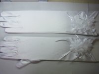 2Pair Elegant Wedding Bridal Gloves with Flower 37cm