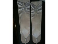 2Pairs White Wedding Dress/Satin Bridal Gloves 34cm