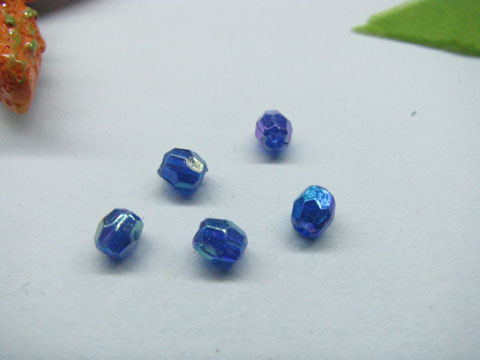 22000pcs Dark Blue Plastic Faceted Round Beads 4mm Finding - Click Image to Close