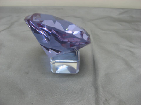 1X Purple Taper Crystal Balls with Glass Base 80mm - Click Image to Close