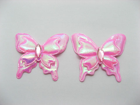 100 Cute Pink Craft Butterfly Embellishments Toppers - Click Image to Close