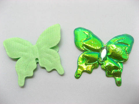 100 Cute Green Craft Butterfly Embellishments Toppers - Click Image to Close