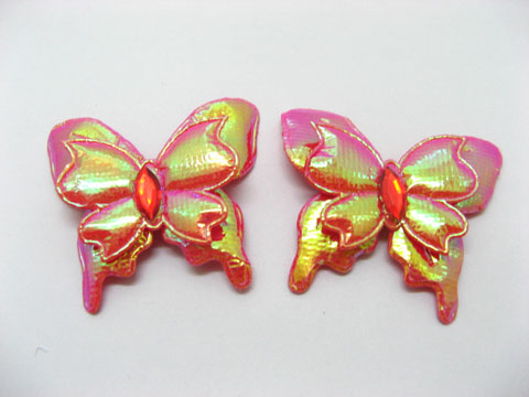 100pcs Cute Red Craft Butterfly Embellishments Toppers - Click Image to Close