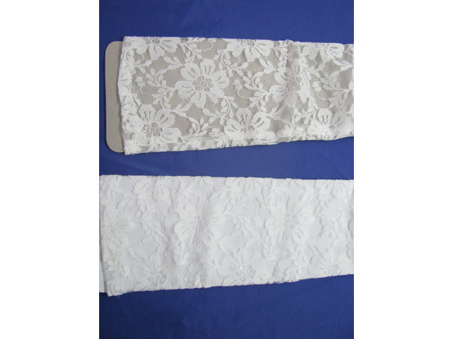 2Pair White Wedding Dress Lace Bridal Gloves 44cm