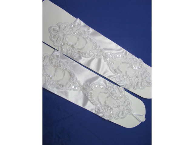 1 Pair Wedding Satin Lace Fingerless Bridal Glove
