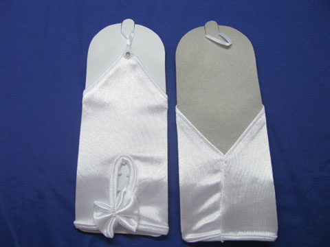 2Pair White Wedding Satin Fingerless Bridal Gloves 18cm - Click Image to Close