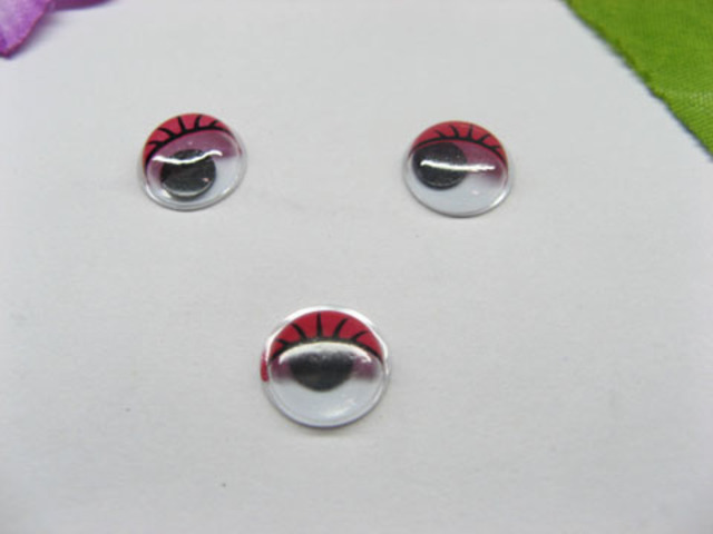 1000 Red Joggle Eyes/Movable Eyes with Eyelash for Crafts 10mm 1000 Red Joggle Eyes/Movable Eyes with Eyelash for Crafts 10mm