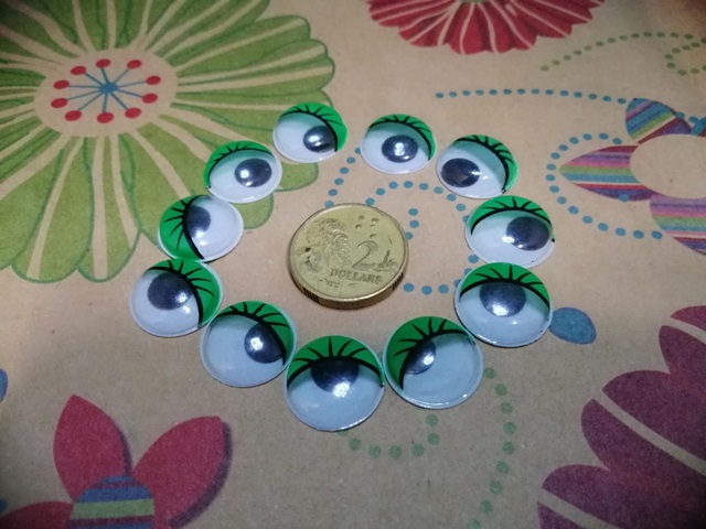 800 Joggle Eyes/Movable Eyes with Eyelash for Crafts 12mm - Click Image to Close