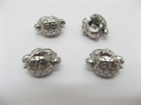 10 Metal Tortoise & Rabbit Thread European Beads pa-m187 10 Metal Tortoise & Rabbit Thread European Beads pa-m187