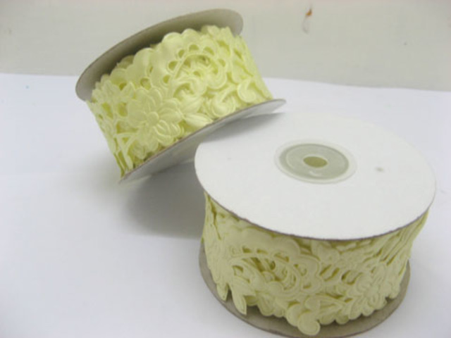 5Roll X 10Meters Yellow Satin Wide Flower Craft Daisy Ribbon 5Roll X 10Meters Yellow Satin Wide Flower Craft Daisy Ribbon