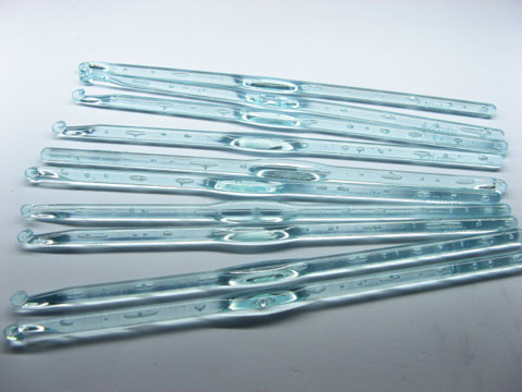 10 Light Blue Acrylic Crochet Hook Needle for Crafts 4mm - Click Image to Close