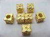 10Pcs 18K Gold Plated European Cubic Thread Beads ac-sp380 10Pcs 18K Gold Plated European Cubic Thread Beads ac-sp380