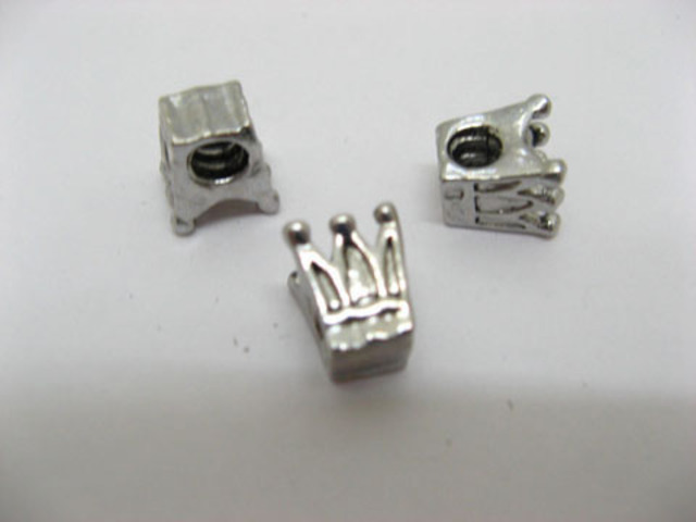 10 Alloy European Crown Thread Beads ac-sp356 10 Alloy European Crown Thread Beads ac-sp356