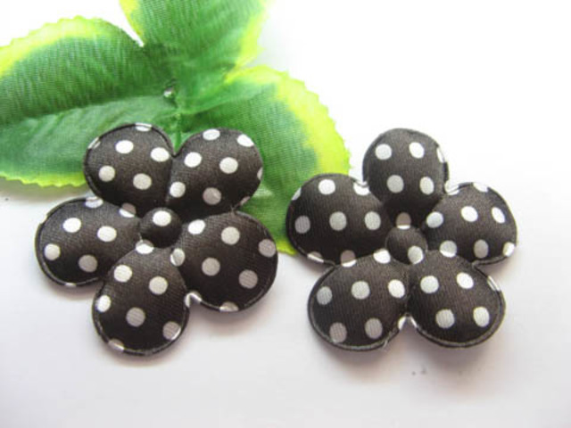500 Dark Brown Ribbon Padded Flower Embellishments Trims