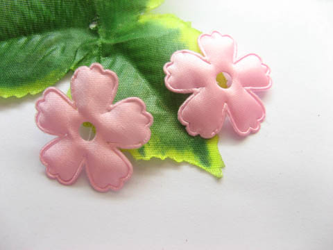 1000 Pink Ribbon Padded Flower Embellishments Trims - Click Image to Close