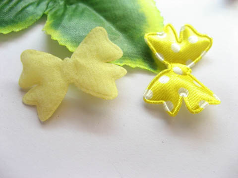 1000 Yellow Ribbon Padded Bowknot Embellishments Trims - Click Image to Close