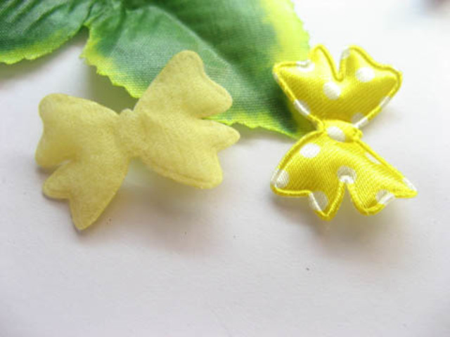 1000 Yellow Ribbon Padded Bowknot Embellishments Trims - Click Image to Close