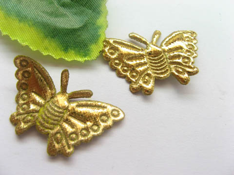 1000 Cute Golden Butterfly Embellishments Trims jew-r163 - Click Image to Close