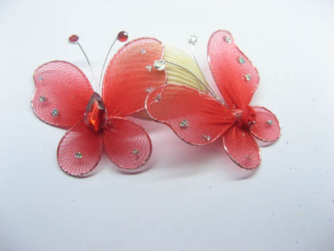100 Red Glitter Butterfly Fairy Wing Crafts Embellishments Trims - Click Image to Close