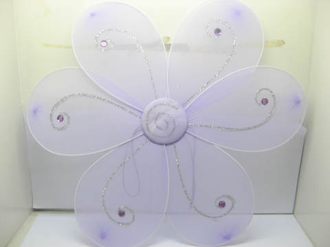 10 x Light Purple Flower Dress-up Fairy Wing Costume Toy - Click Image to Close
