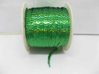 1Roll x 10Yard Cyan 6mm Strung Sequin Trim