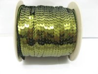 1Roll x 10Yard Olivine 6mm Strung Sequin Trim