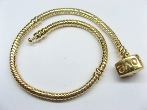 4Pcs European Golden Plated Bracelet w/Love Clasp 20cm - Click Image to Close