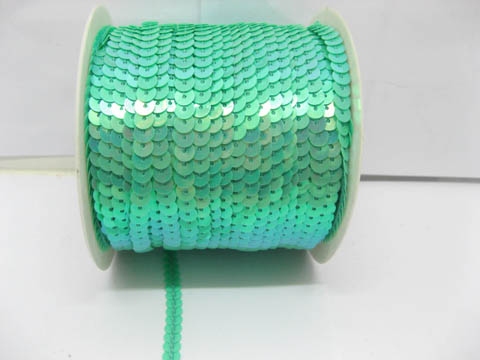 1Roll x 10Yard Light Green 6mm Strung Sequin Trim - Click Image to Close