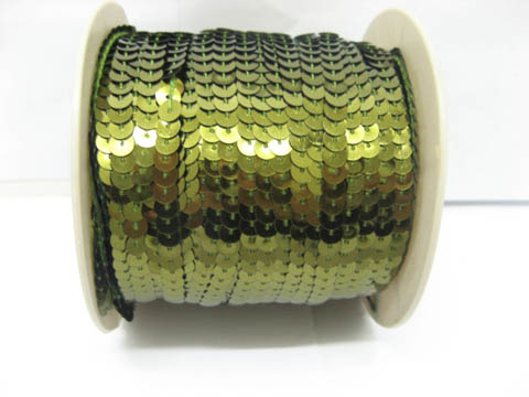 1Roll x 10Yard Olivine 6mm Strung Sequin Trim - Click Image to Close