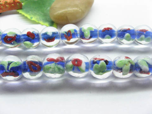 300pcs Round Lampwork Glass Beads 13x11cm - Click Image to Close