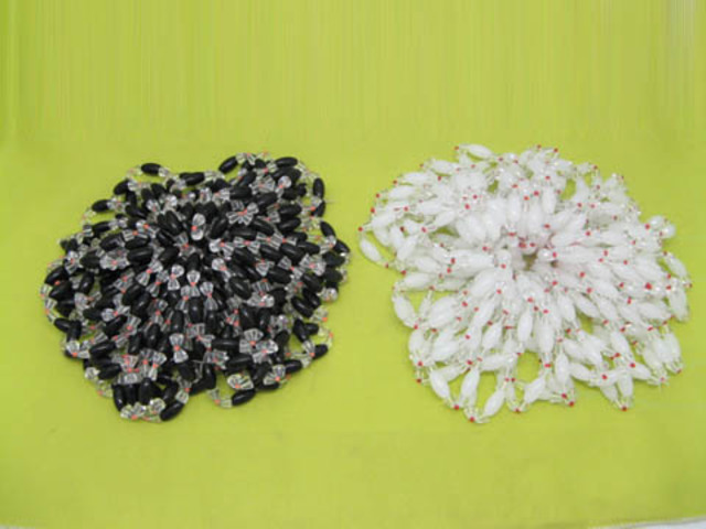 50 White Oval Glass Bracelets