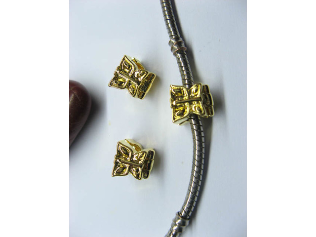 10 Gold Plated Butterfly European Stopper Beads Clips pa-c21