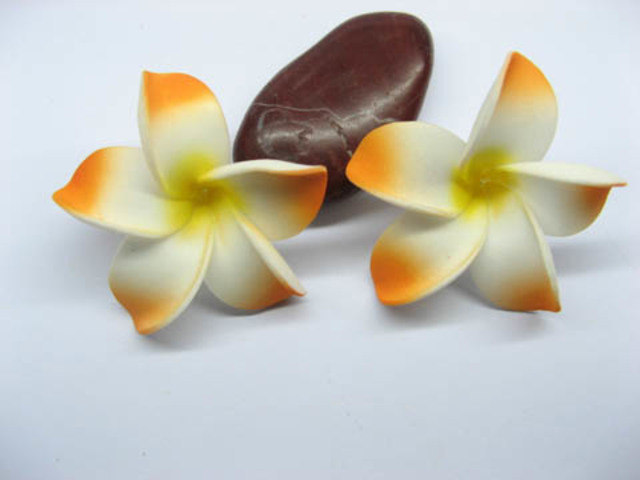 50 New Orange Fabulous Foam Frangipani Flower 4.2x2cm 50 New Orange Fabulous Foam Frangipani Flower 4.2x2cm