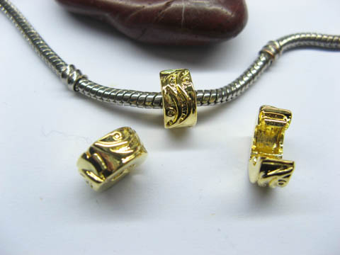 10 Gold Plated European Stopper Beads Clips pa-c27 - Click Image to Close