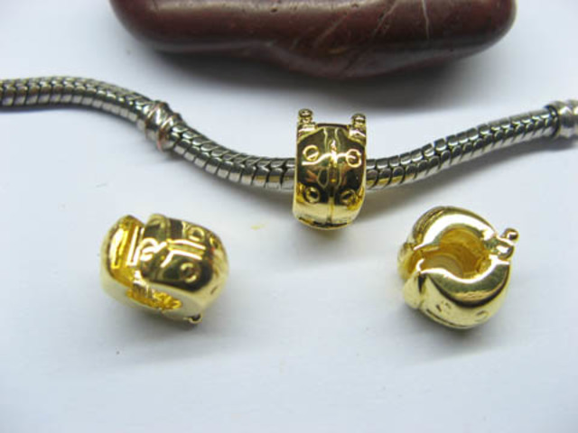 10 Gold Plated Ladybug European Stopper Beads Clips pa-c28 - Click Image to Close