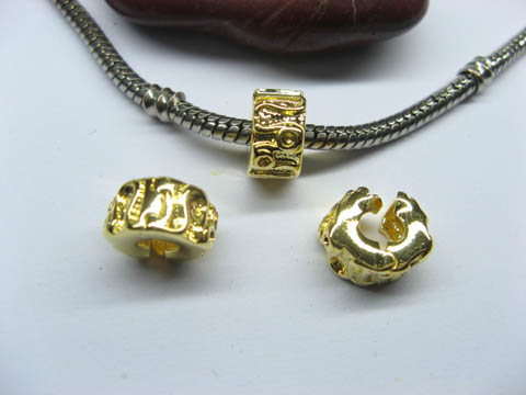 10 Gold Plated European Stopper Beads Clips pa-c29 - Click Image to Close