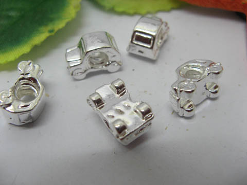 20 Silver Jeep Thread European Beads pa-m260 - Click Image to Close