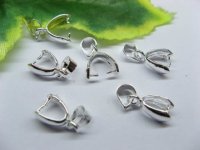 100 Snap On Bail For Pendant Jewelry Finding