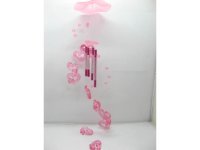 5X Pink Double Heart Wind Chime with 4 Aluminum Pipes 5X Pink Double Heart Wind Chime with 4 Aluminum Pipes