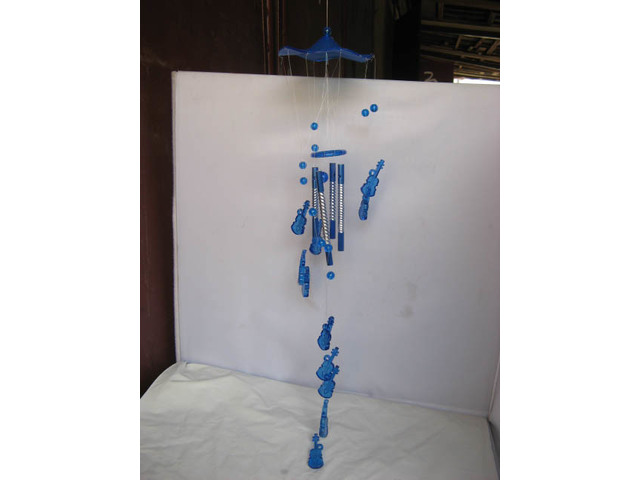 5X Blue Violin Wind Chime with 4 Aluminum Pipes 5X Blue Violin Wind Chime with 4 Aluminum Pipes