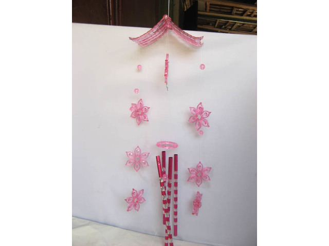 4Pcs Pink Wind Chime with 4 Aluminum Pipes wc-pl4 4Pcs Pink Wind Chime with 4 Aluminum Pipes wc-pl4