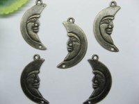 200 Bronze Crescent Moon Pendants Jewellery Finding